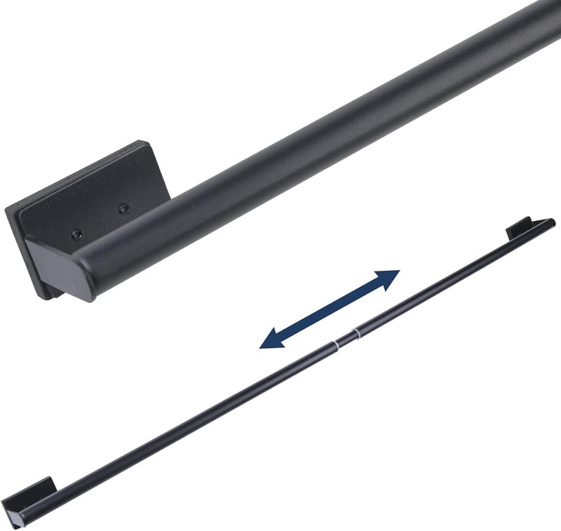 LEVOSHUA 16.6-42.9 Inches Adjustable Magnetic Curtain Rod for Metal Door, 2 Sizes in 1 Extend from 16.6-29.6 inches or 32-42.9 inches, Strong Magnet Holder for Cafe Sash Curtain, Black 1 Pack - Image 1